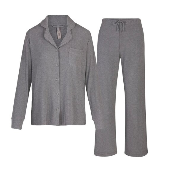 Skims Soft Lounge Sleep Pajama Set - Heather Grey - Size XXS - Picture 9 of 9
